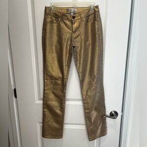 Jennifer Lopez Gold Straight Leg Jeans Size 4